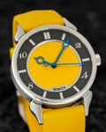 Yellow NV02 Ninov watch used for the collection picture