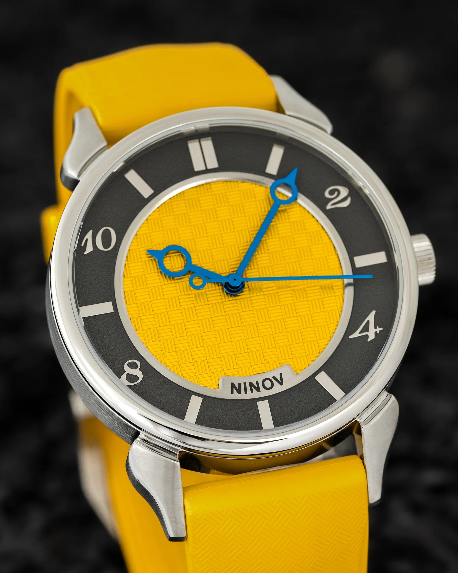 Yellow NV02 Ninov watch used for the collection picture