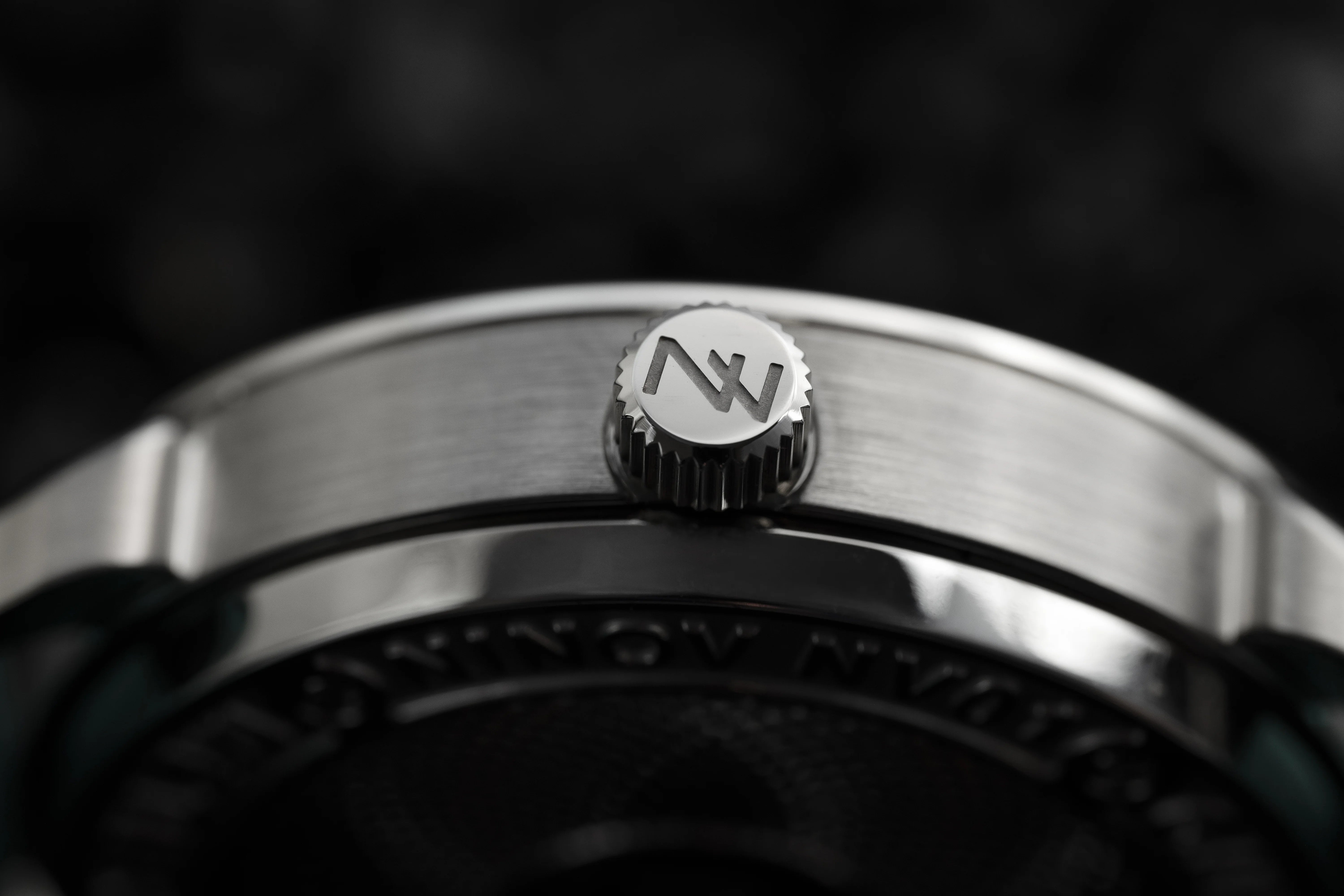 Ninov Watch NV02 Photo of the Branded Crown of the watch